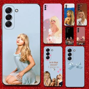 Soft Black Sabrina Carpenter Fan Phone Case for Samsung Galaxy A13, A21s, A22, A31, A52, A71, A80, A91