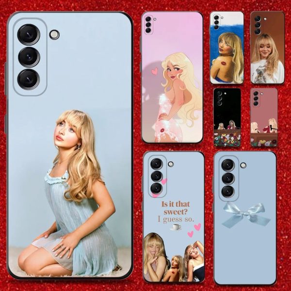Soft Black Sabrina Carpenter Fan Phone Case for Samsung Galaxy A13, A21s, A22, A31, A52, A71, A80, A91