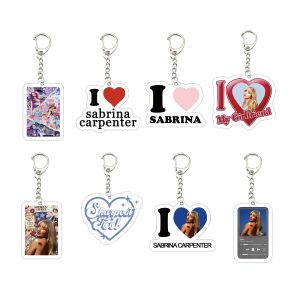 Sabrina Carpenter keychain – acrylic key ring for fans, funny pendant, accessories bag charm, music lover jewelry