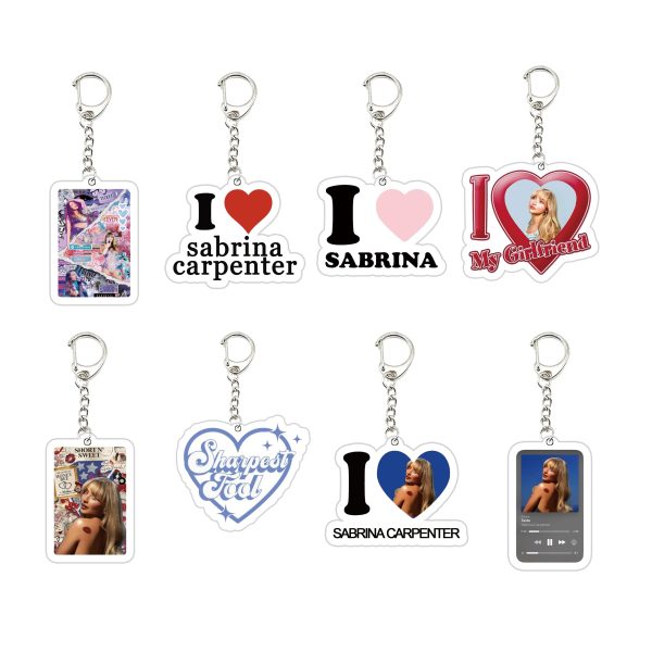Sabrina Carpenter keychain – acrylic key ring for fans, funny pendant, accessories bag charm, music lover jewelry