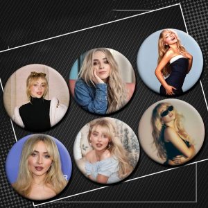Sabrina Carpenter character pins tinplate badge, perfect for fans, clothes, bags, hats, and DIY decoration