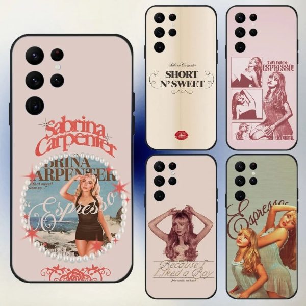 Sabrina Carpenter Phone Case for Samsung S24, S23, S22 Ultra – Black Soft, Stylish Music Fan Cover