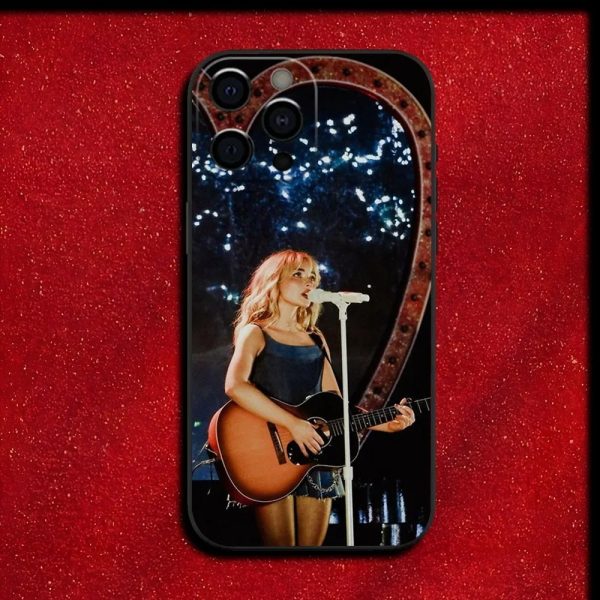Sabrina Carpenter Soft Black iPhone Case for iPhone 16, 15, 14, 13, 12, 11, Pro, Max, Mini