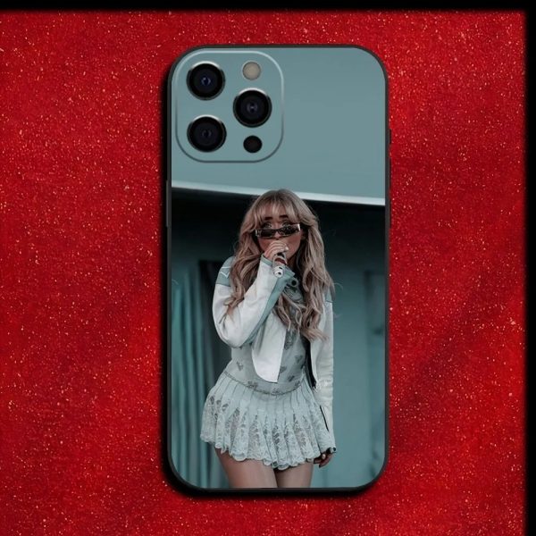 Sabrina Carpenter Soft Black iPhone Case for iPhone 16, 15, 14, 13, 12, 11, Pro, Max, Mini