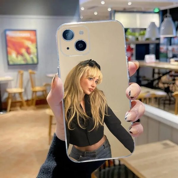 Sabrina Carpenter Clear Silicone Phone Case for iPhone 16-11, Soft and Flexible