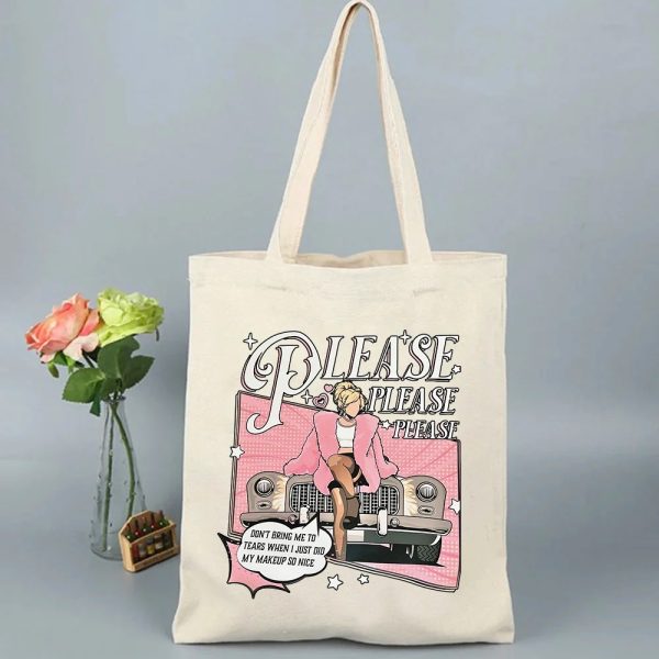 Sabrina Carpenter Short N' Sweet Tour Canvas Tote Bag, Large Capacity, Casual Women Shoulder Bag