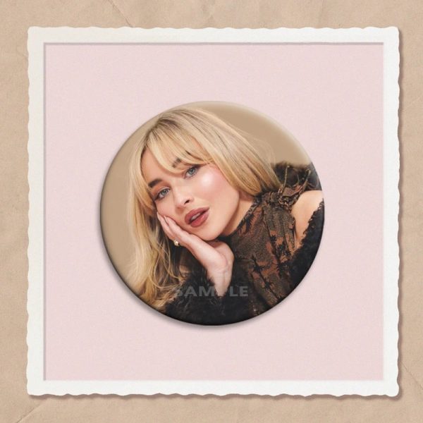 Sabrina Carpenter character pins tinplate badge, perfect for fans, clothes, bags, hats, and DIY decoration