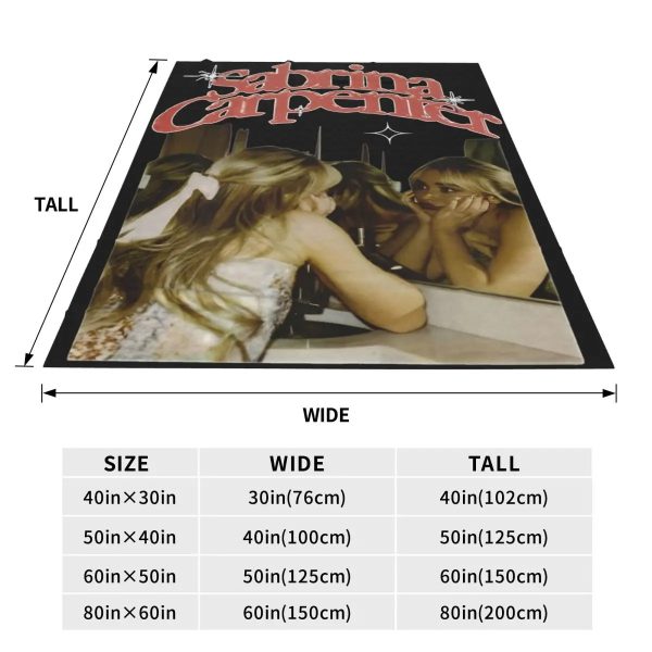 Sabrina Carpenter World Tour Velvet Throw Blanket, 90s Vintage Decor for Couch and Bed