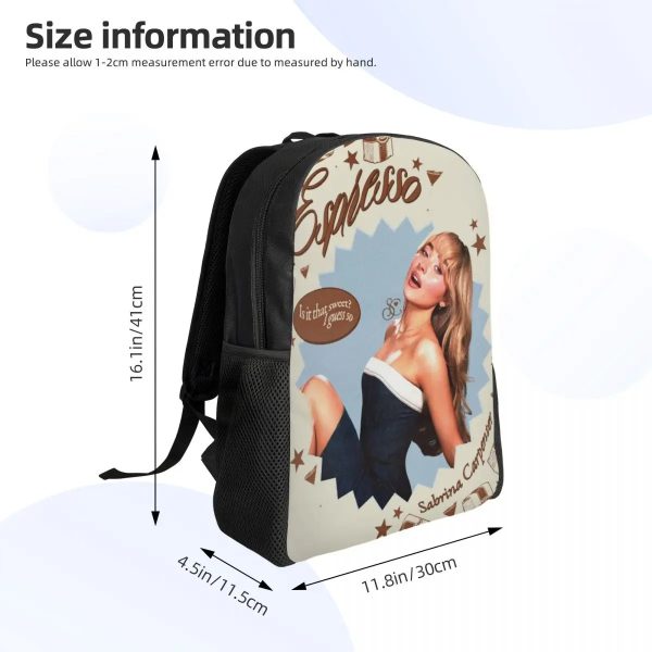 Custom Sabrina Carpenter Backpack – Stylish Laptop Bookbag for School, College & Travel (16.1" x 4.5" x 11.8")