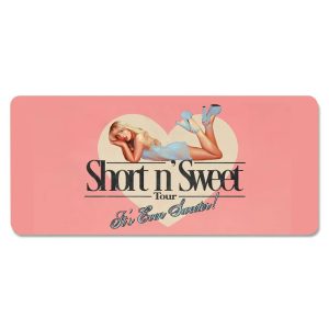 Sabrina Carpenter portrait mouse pad, large, anti-slip, durable desk mat with stitched edges, ideal for gaming, laptop, and office use