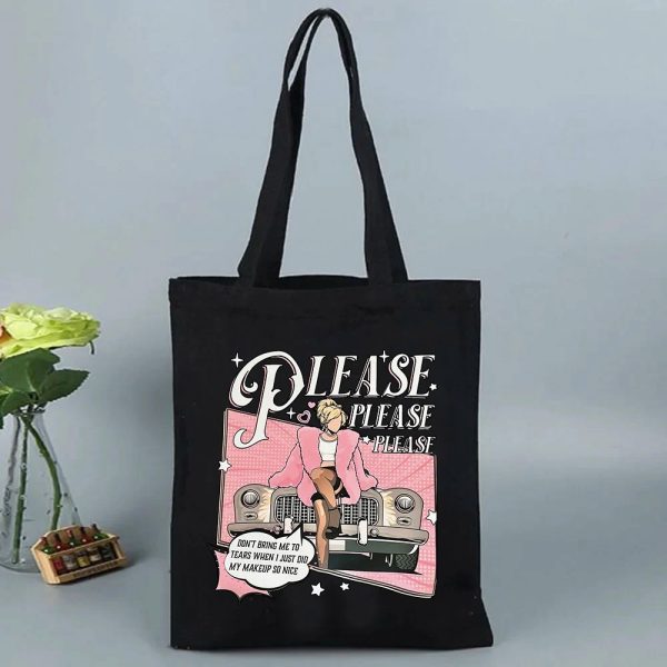 Sabrina Carpenter Short N' Sweet Tour Canvas Tote Bag, Large Capacity, Casual Women Shoulder Bag