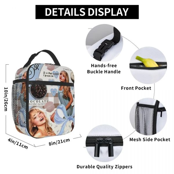 Sabrina Carpenter Espresso Insulated Lunch Bag - Leakproof Cooler for Picnic & Food Storage