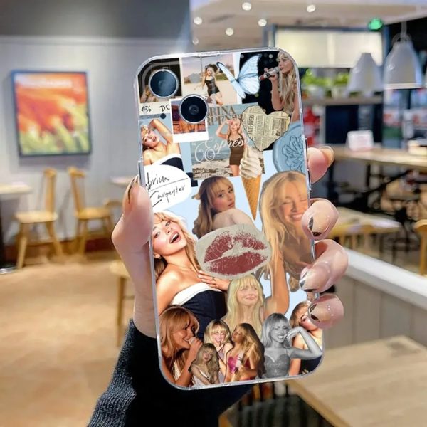 Sabrina Carpenter Clear Silicone Phone Case for iPhone 16-11, Soft and Flexible