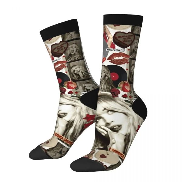 Retro Sabrina Carpenter Tour Socks – Breathable 90s Music Crew Socks for Women & Men