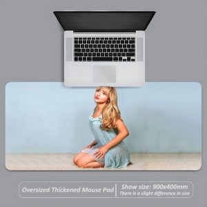 Sabrina Carpenter desk mouse pad, large, anti-slip, durable with stitched edges – perfect for gaming and laptop use
