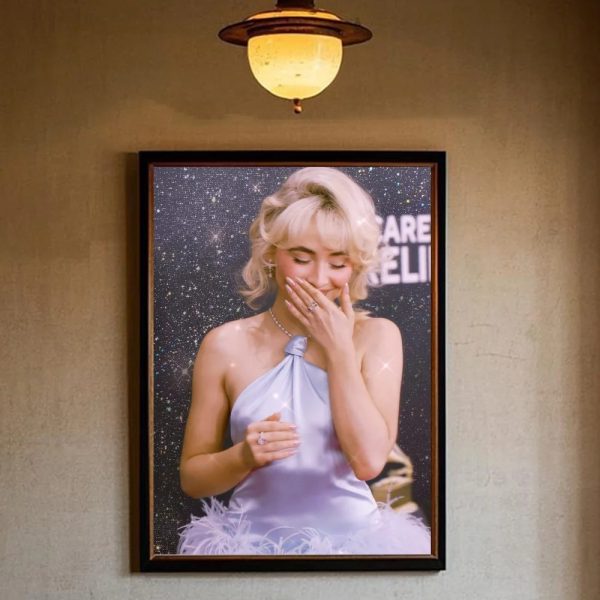 Modern Sabrina Carpenter wall poster, HD print, waterproof, aesthetic room decoration for music fans