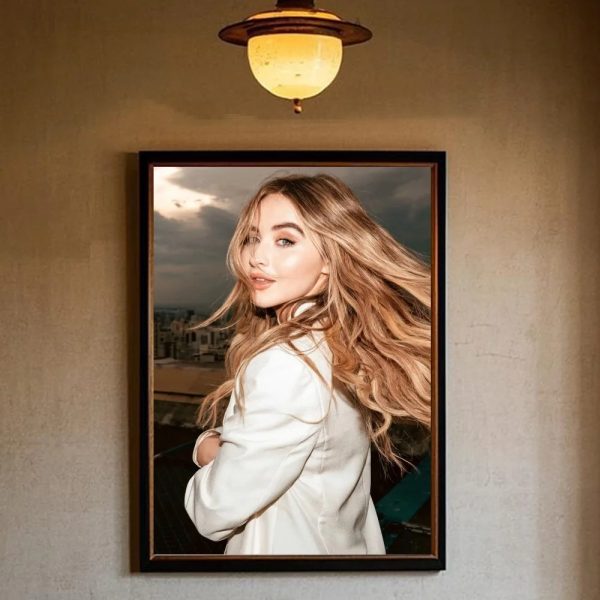 Modern Sabrina Carpenter wall poster, HD print, waterproof, aesthetic room decoration for music fans