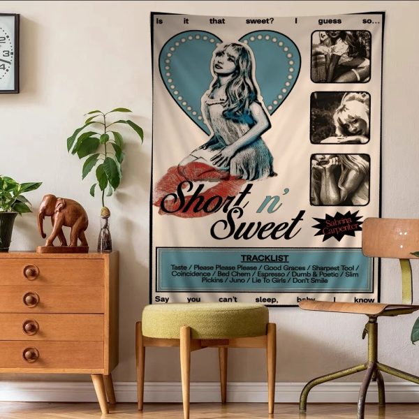 Bohemian Sabrina Carpenter Cartoon Wall Tapestry for Home Decor
