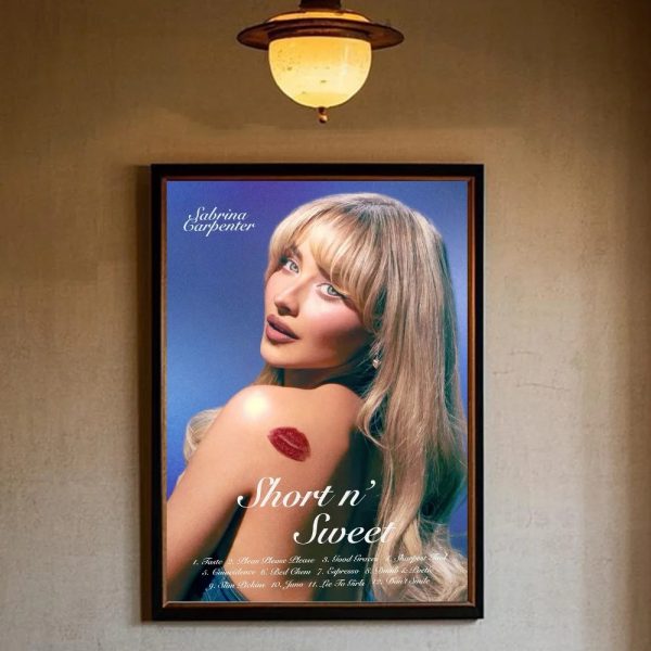 Modern Sabrina Carpenter wall poster, HD print, waterproof, aesthetic room decoration for music fans