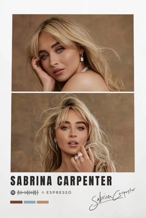 Sabrina Carpenter portrait canvas wall art for living room decor