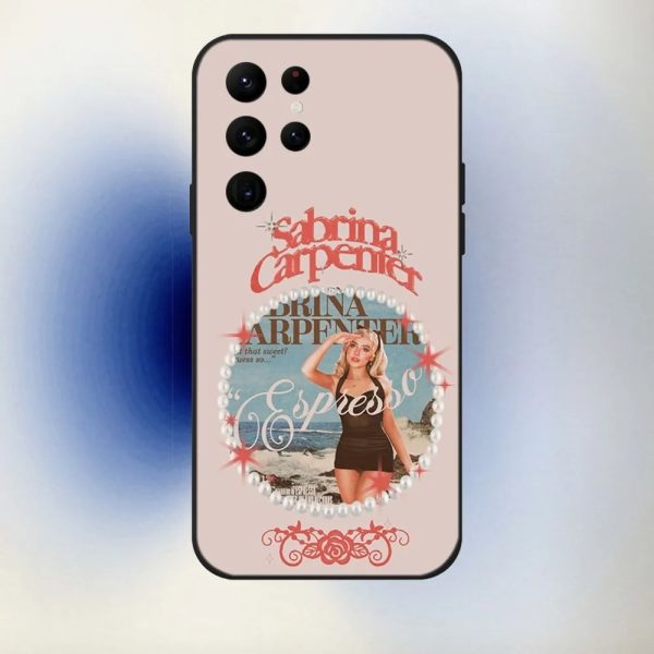 Sabrina Carpenter Phone Case for Samsung S24, S23, S22 Ultra – Black Soft, Stylish Music Fan Cover