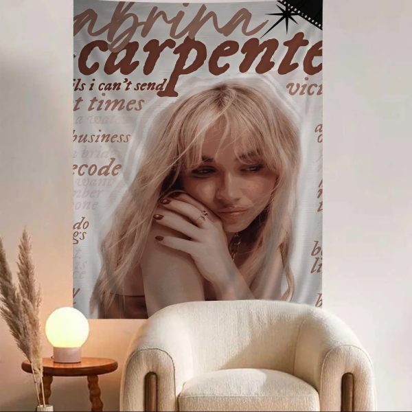 Sabrina Carpenter anime wall art tapestry for stylish home decor
