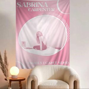 Sabrina Carpenter anime wall hanging for music-inspired room decor
