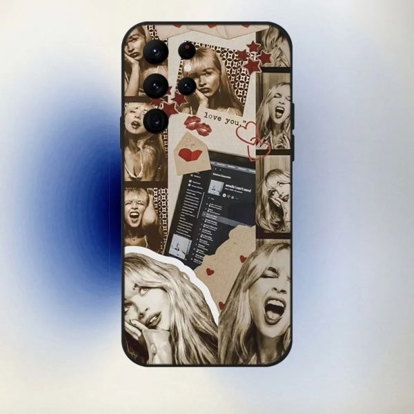 Sabrina Carpenter Phone Case for Samsung S24, S23, S22 Ultra – Black Soft, Stylish Music Fan Cover