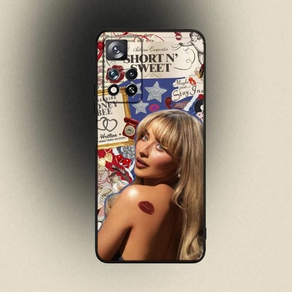 Sabrina Carpenter Short n Sweet Phone Case – Soft Black Cover for Samsung Galaxy A20, A21s, A22, A31, A32, A52, A53, A72, A73, A80, A91
