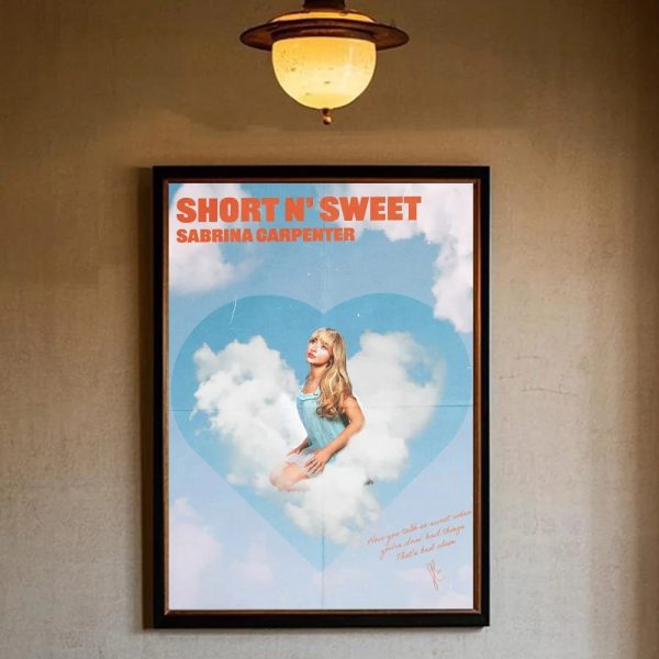 High-quality Sabrina Carpenter poster, modern aesthetic wall art, waterproof, for bedroom and living room decor